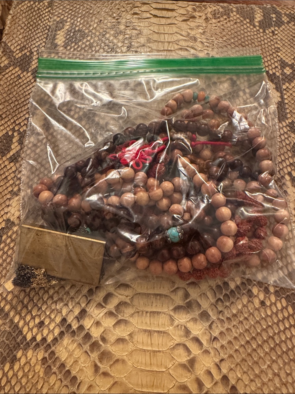 Grab Bag Handcrafted Mixed Wood Bead Necklaces and Gold Necklaces